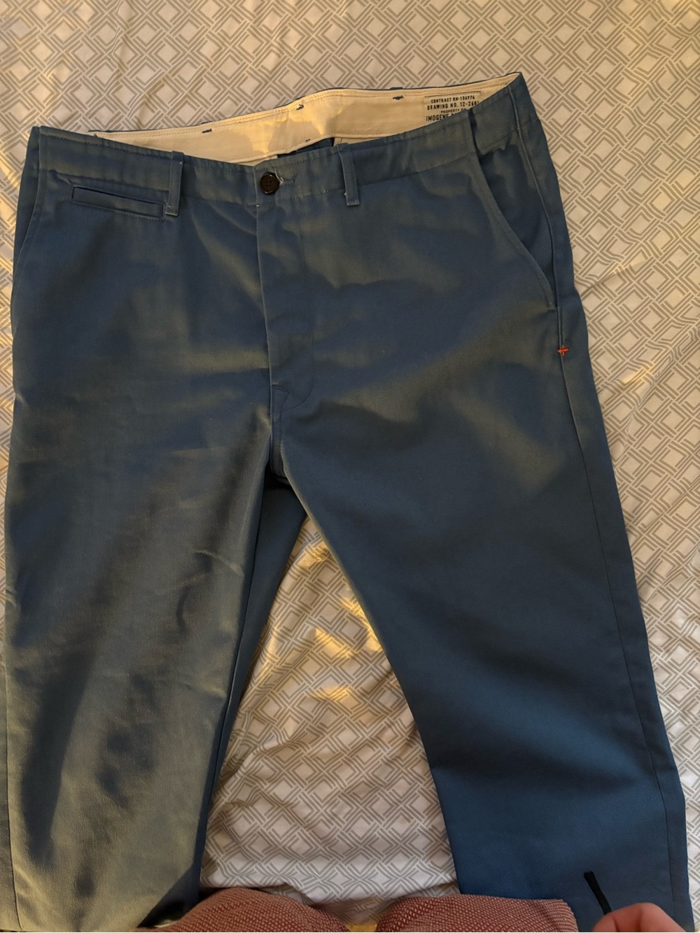 Imogine+Willie Men’s Oceanside Relaxed Fit Blue Chinos Size 34 EUC - Picture 2 of 11